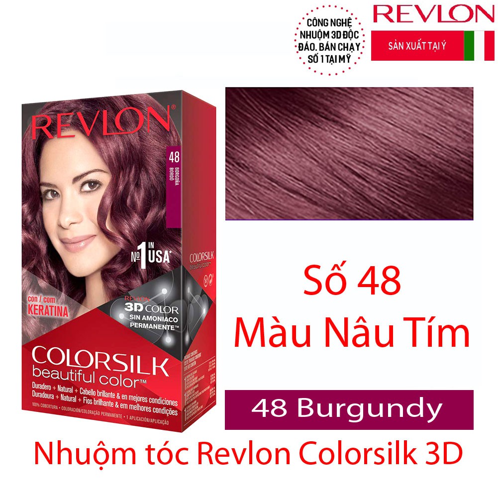 [HCM]Thuốc Nhuộm Tóc Revlon Colorsilk 48 - Đỏ ánh tím