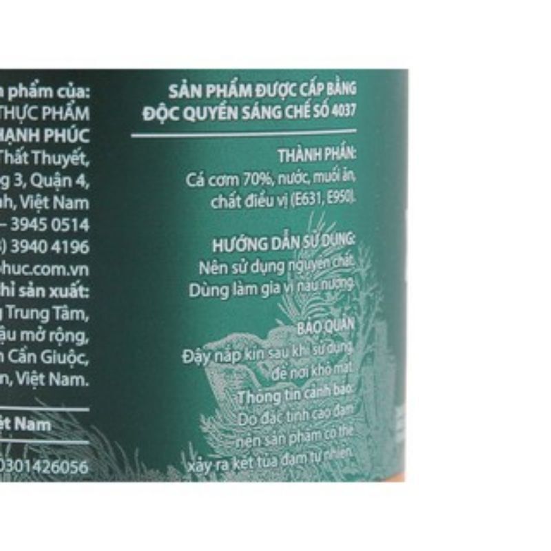 Nước mắm cá cơm Hạnh Phúc 60 độ đạm chai 500ml.