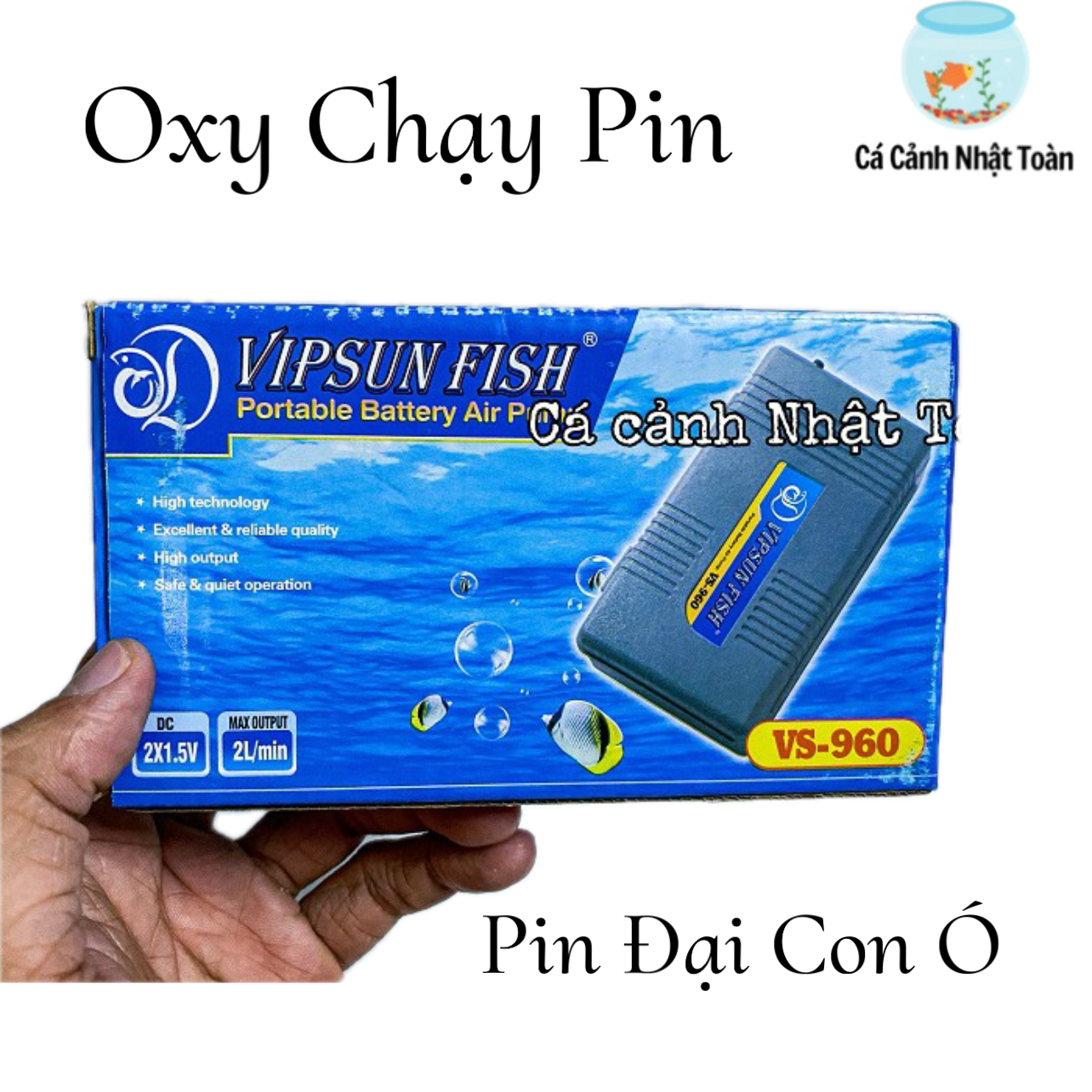 Máy tạo oxy 1 vipsun vs2800 vòi 2-5w cho bể cá cảnh