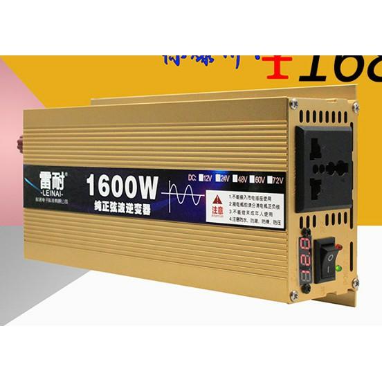 [HCM]BỘ ĐỔI ĐIỆN 1600W SIN CHUẨN - ĐỔI ĐIỆN 12V LÊN 220V