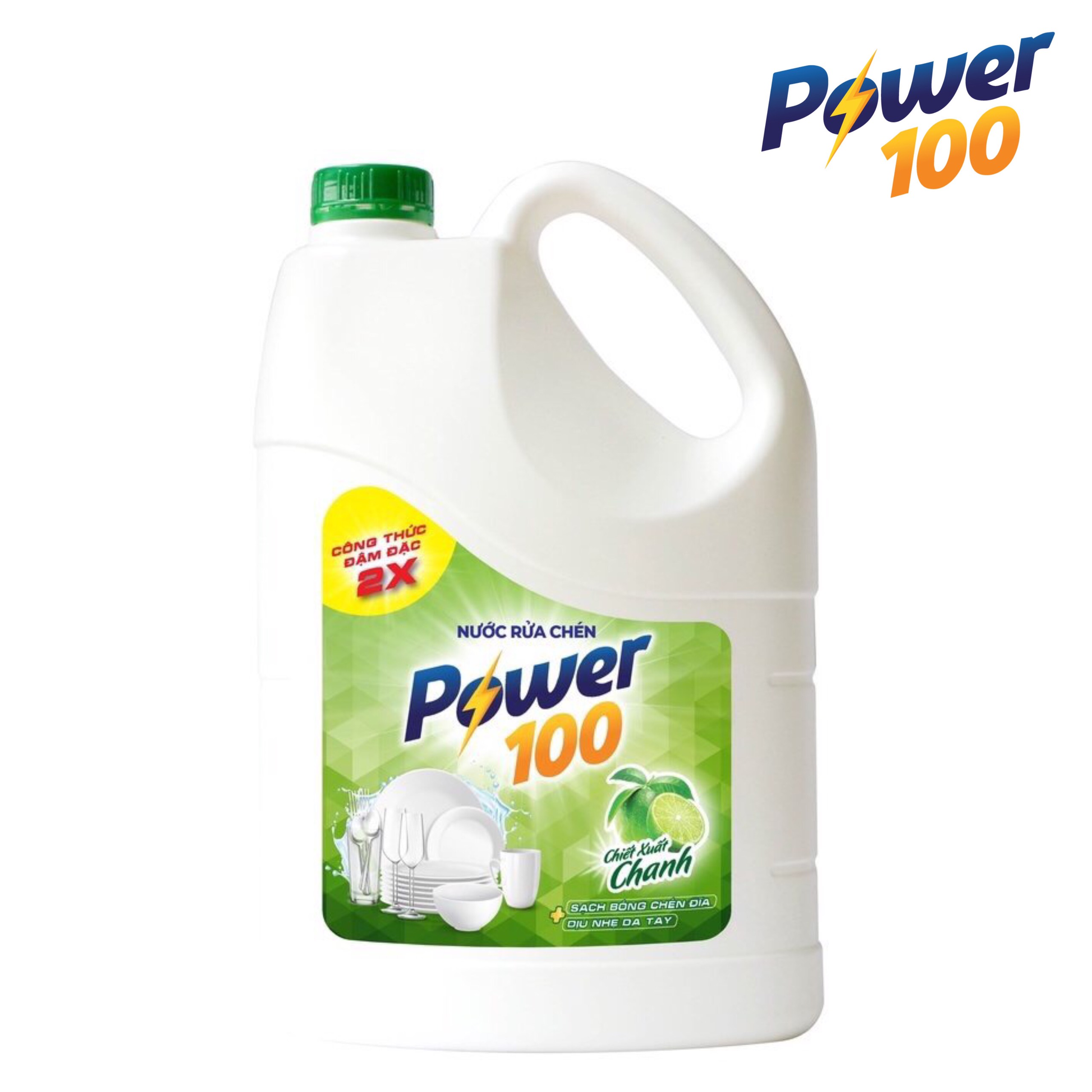 Nước Rửa Chén POWER100 Hương Chanh 3,8kg