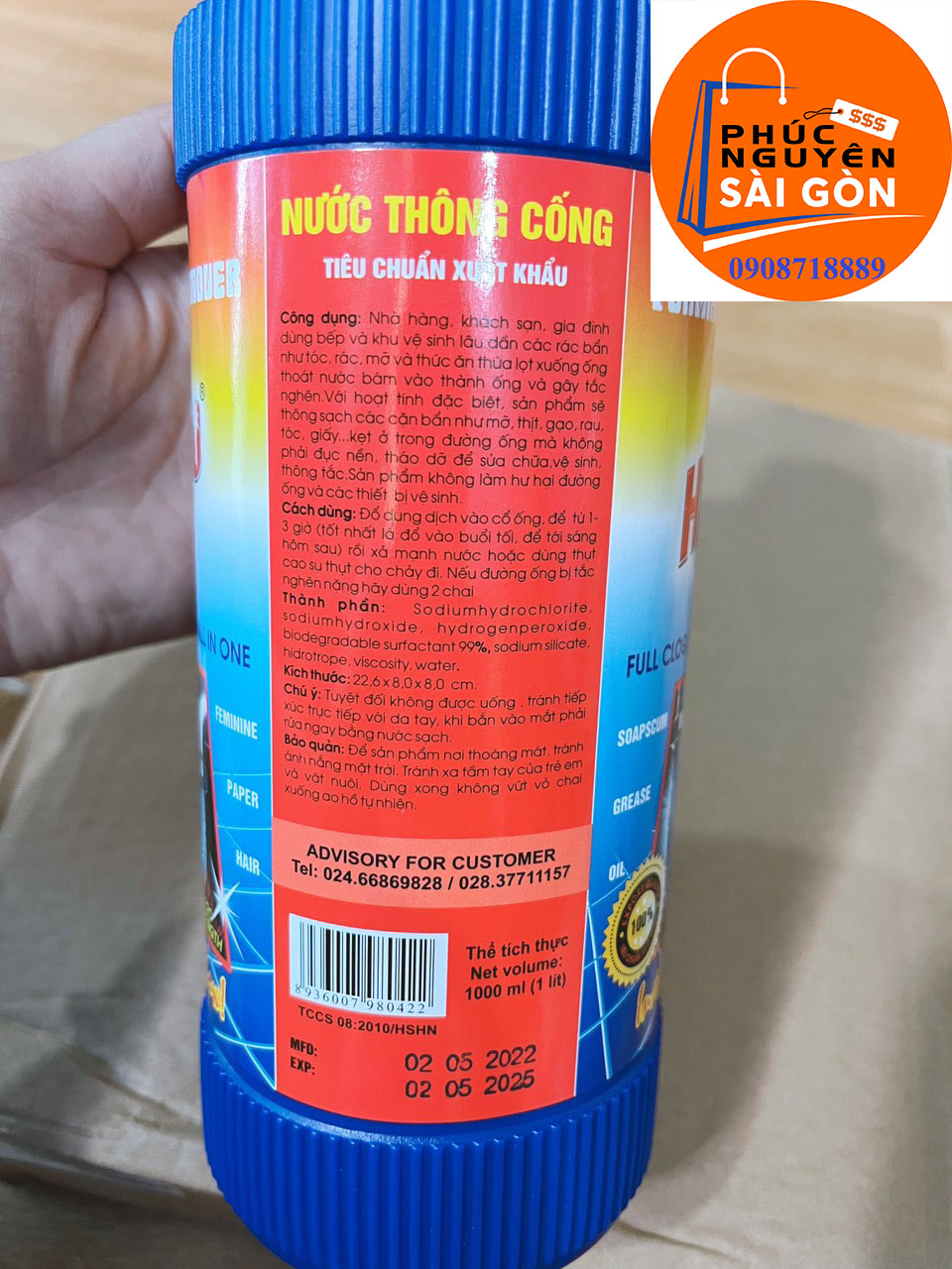 Nước thông cống Hando chai 1 lít PNS788