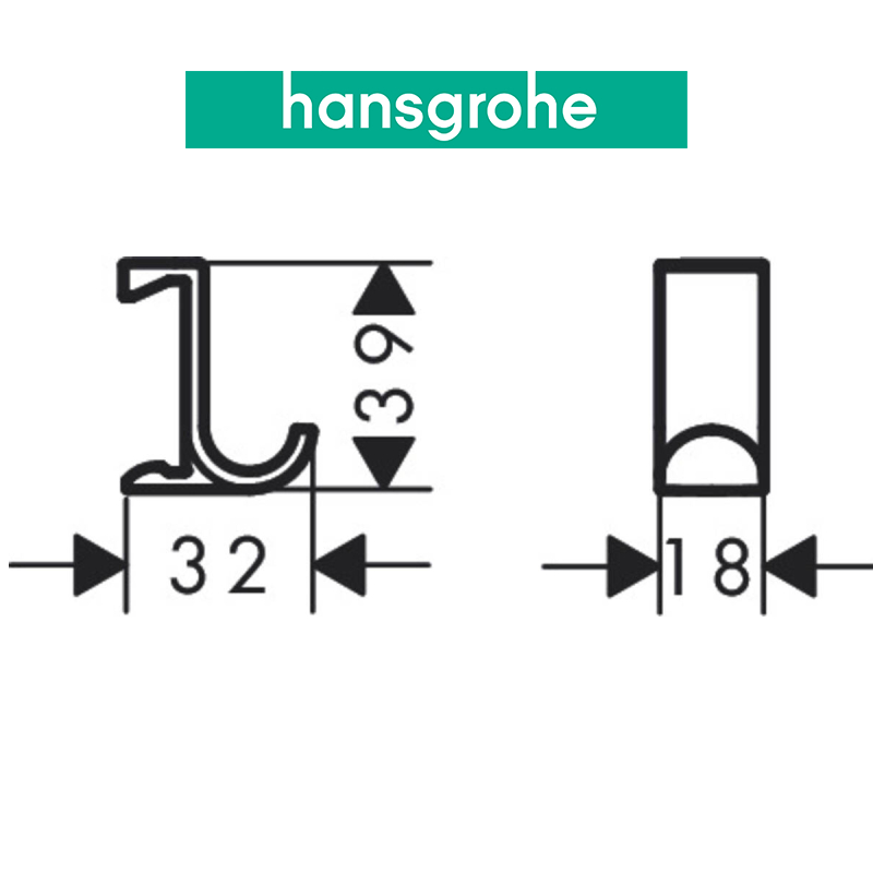 Móc treo khăn đôi HANSGROHE WallStoris 27914