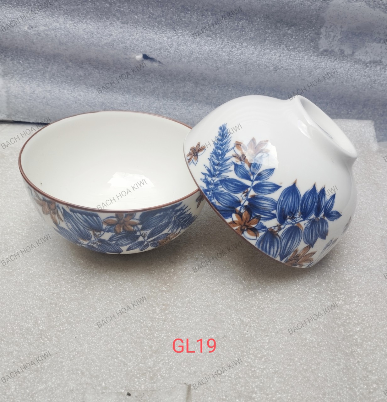 Combo 10 chén sứ , 5 chén cơm hoa văn lông vũ 11cm, chén cơm trắng 11cm, chén chấm trắng 8.5cm