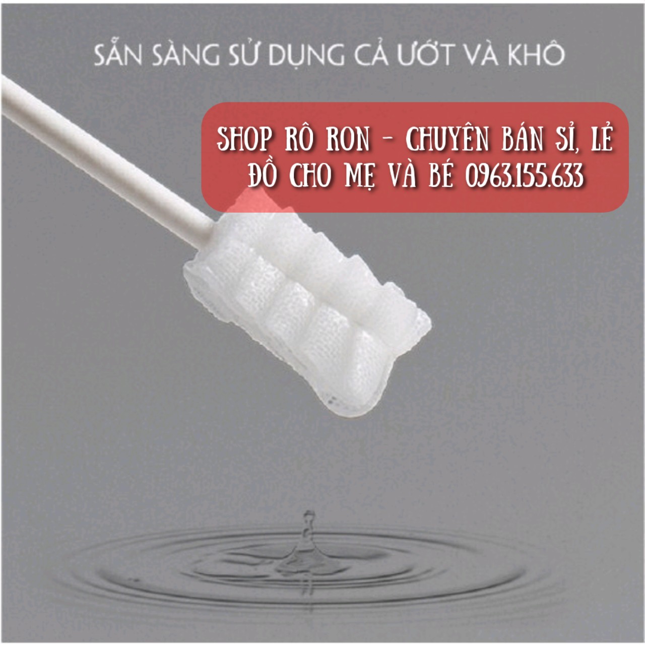QUE RƠ LƯỠI + TĂM BÔNG VCOOL CAO CẤP 2 ĐẦU [HỘP 30 QUE]