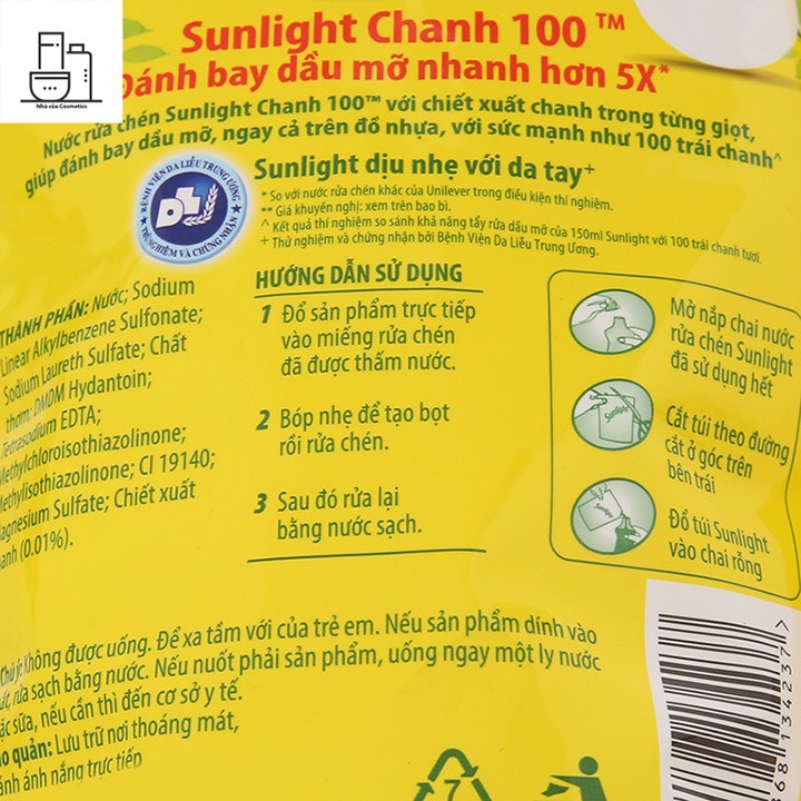 NƯỚC RỬA CHÉN SUNLIGHT CHANH 750GR