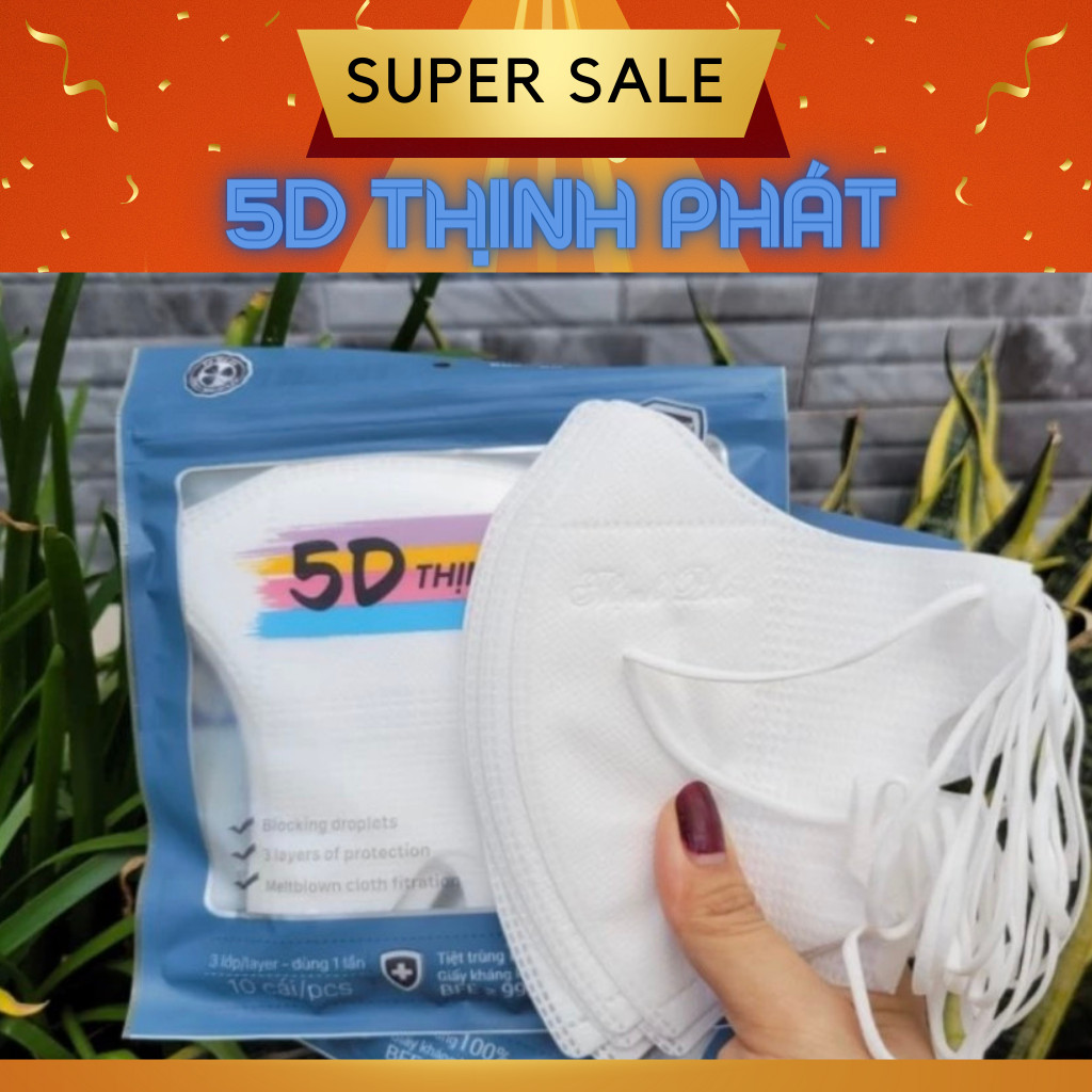 combo 200 chiếc khẩu trang 5d Thịnh Phát