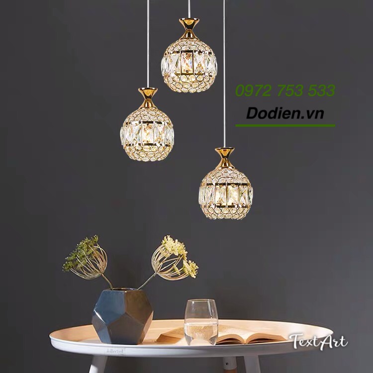 Đèn thả bàn ăn nhà bếp - Đèn chùm thả pha lê