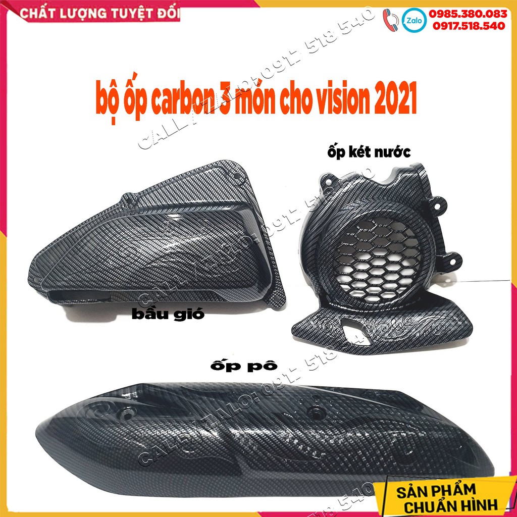 Combo 3 Món Ốp Carbon Cho Vision 2021 - Vision 2022 ( bộ 3 món )