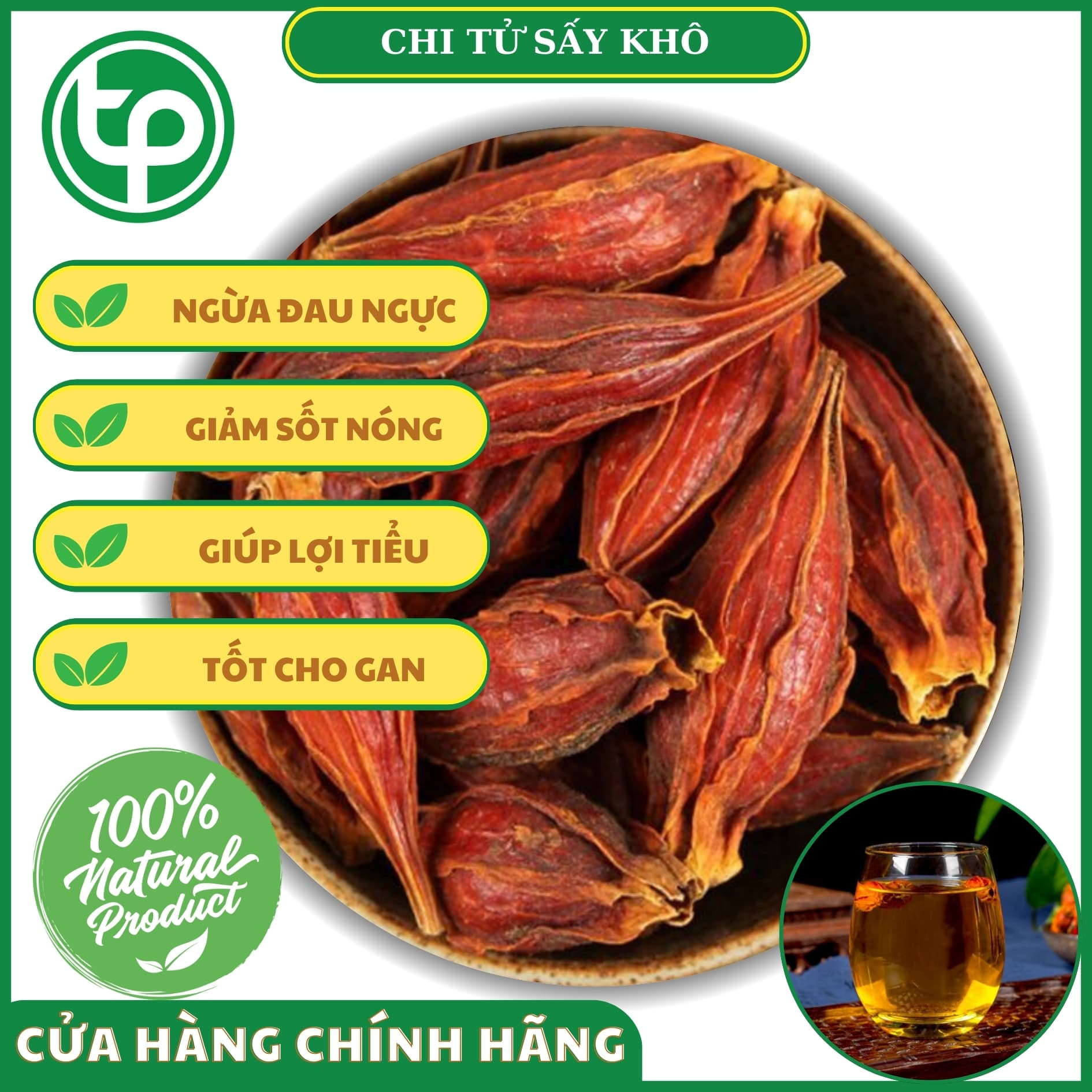 Quả dành dành (chi tử) khô 100g - Tấn Phát