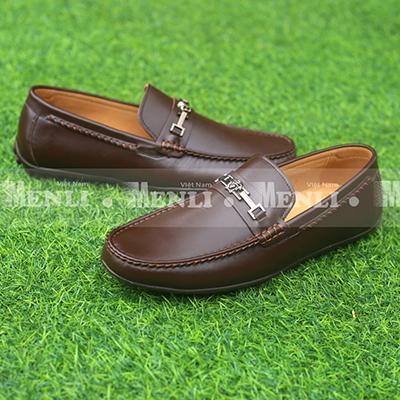 Giày Lười Da Thật Có Đai Kim Loại (GL87)
