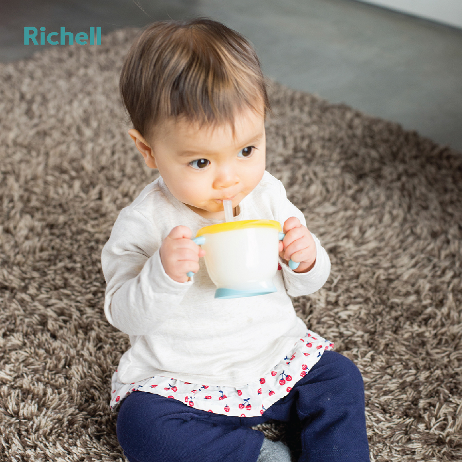 BỘ CỐC TẬP UỐNG VÀ BÌNH ỐNG HÚT RICHELL (VÀNG)