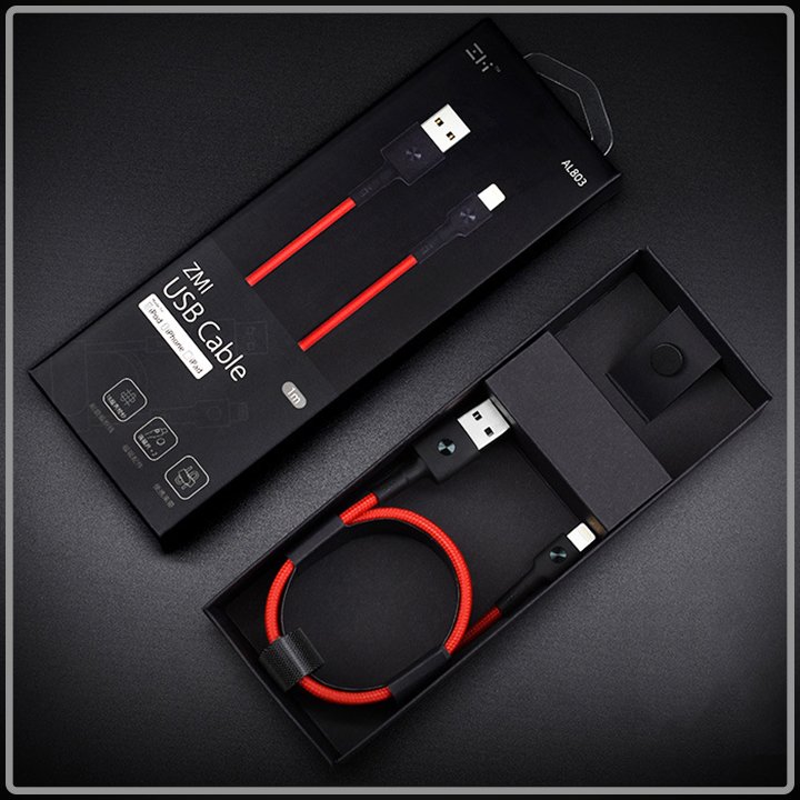 Cáp sạc nhanh ZMI AL803 Lightning, Dây Dù 1m