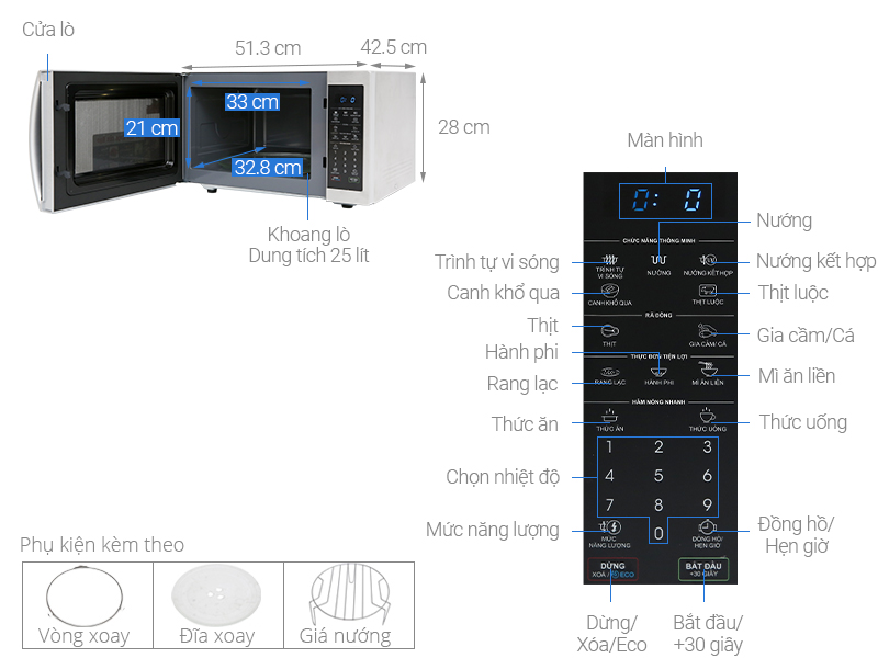 Lò vi sóng Sharp R-G52XVN-ST 25 lít