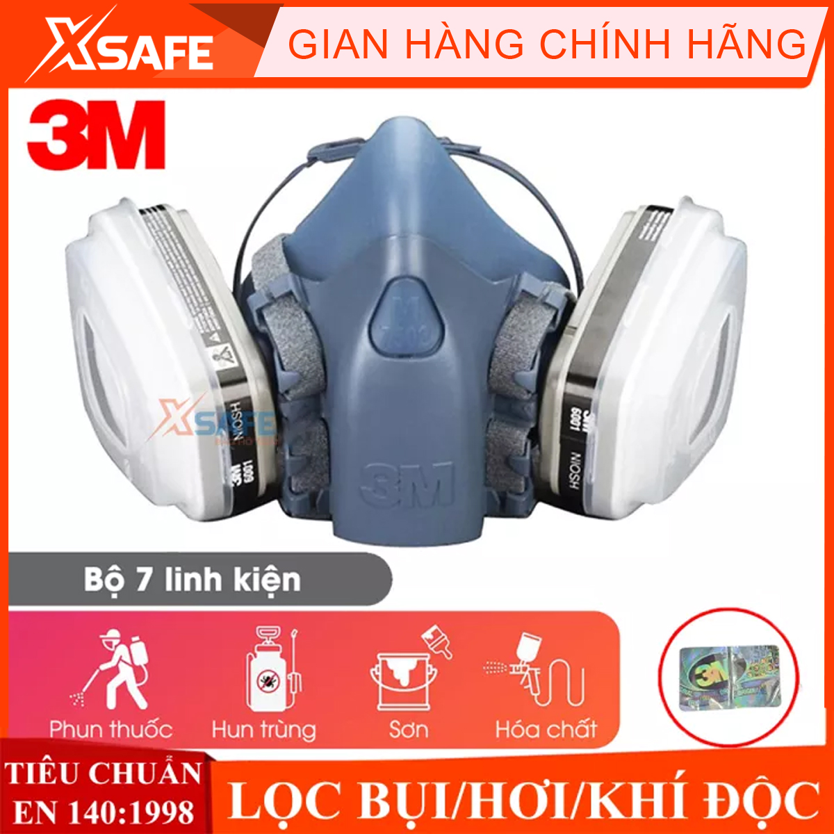 3M 7502 respirator with each version accessories fire protection mask dust-proof painting smoke fire fighting mask