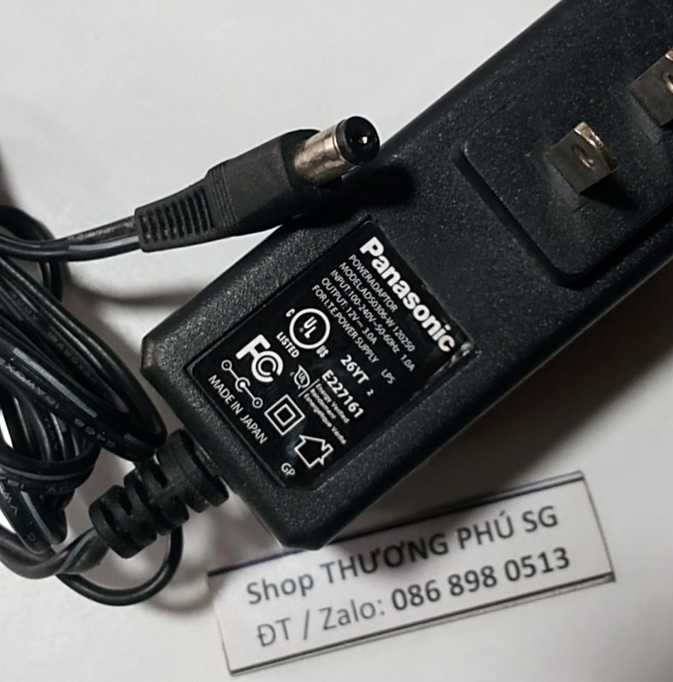 Bộ chuyển nguồn Adapter DC: 12V - 3A (Đầu lớn - Chuẩn 5.5mm X 2.1~2.5mm) (ZIN)