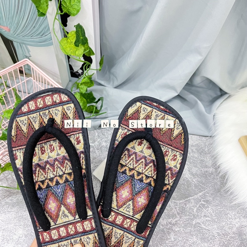 Dép thổ cẩm quai kẹp - ND016