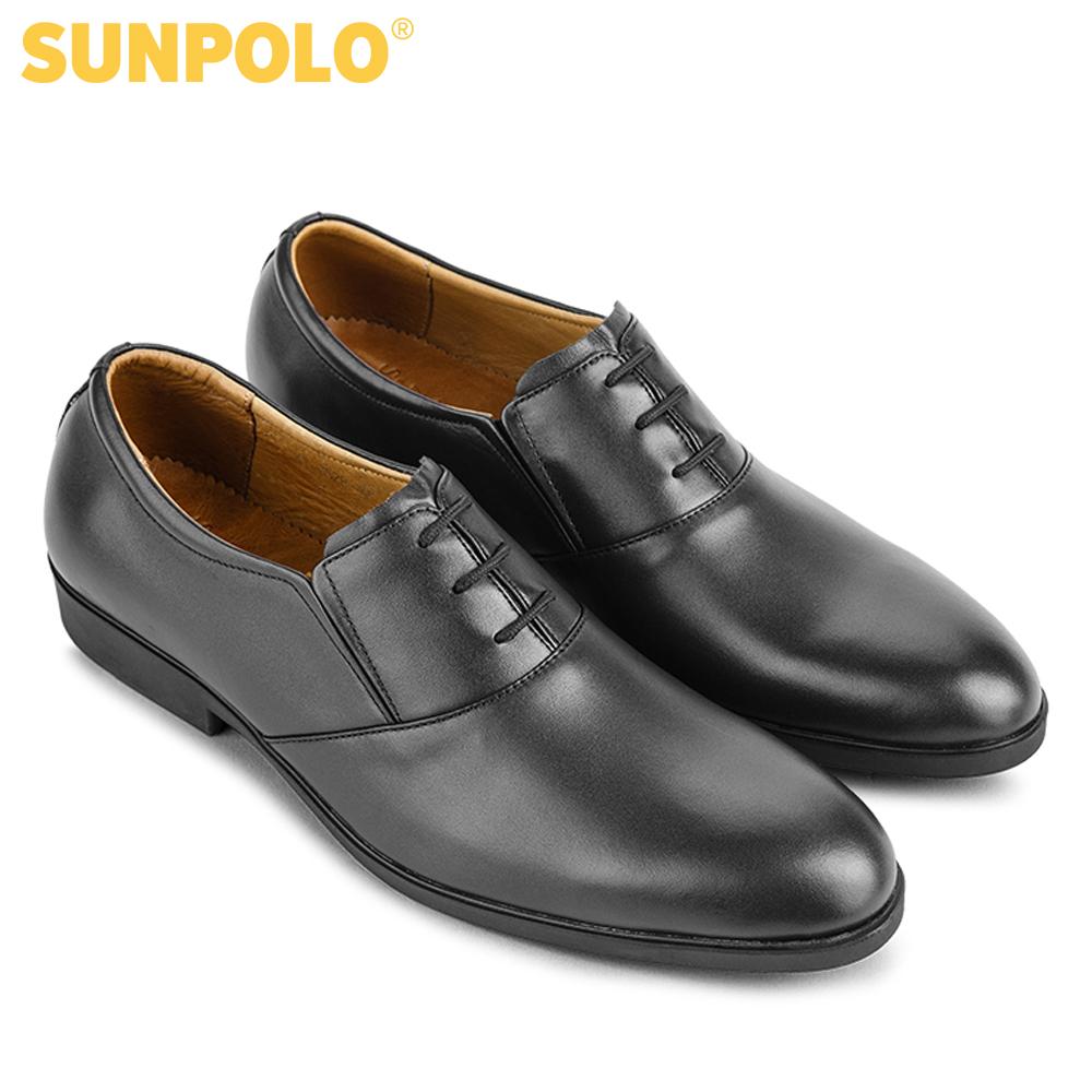 Giày Tây Nam Da Bò Công Sở SUNPOLO SUKT0528DN (Đen, Nâu)