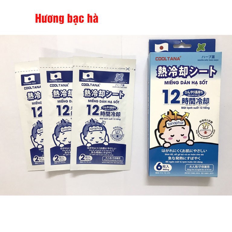 Miếng Dán Hạ Sốt Làm Mát Cho Bé Cooltana 6 Miếng