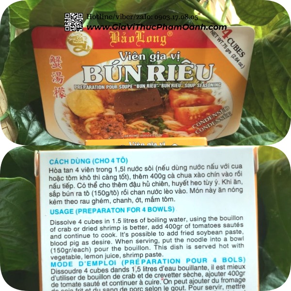 "Bun rieu" Soup Seasoning cube-Bao Long