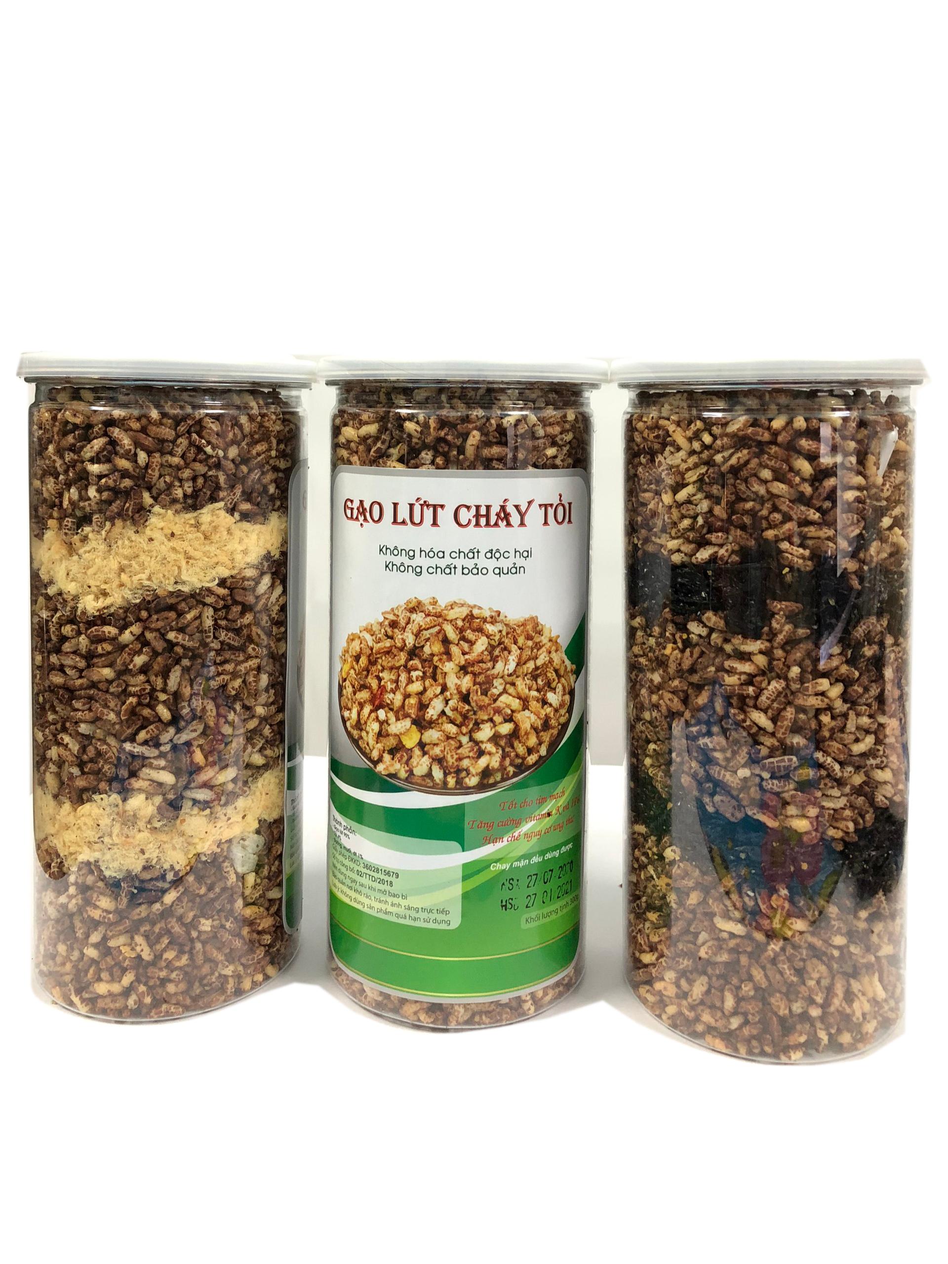 GẠO LỨT cháy tỏi  - combo 1 cháy tỏi + 1 rong biển + 1 chà bông