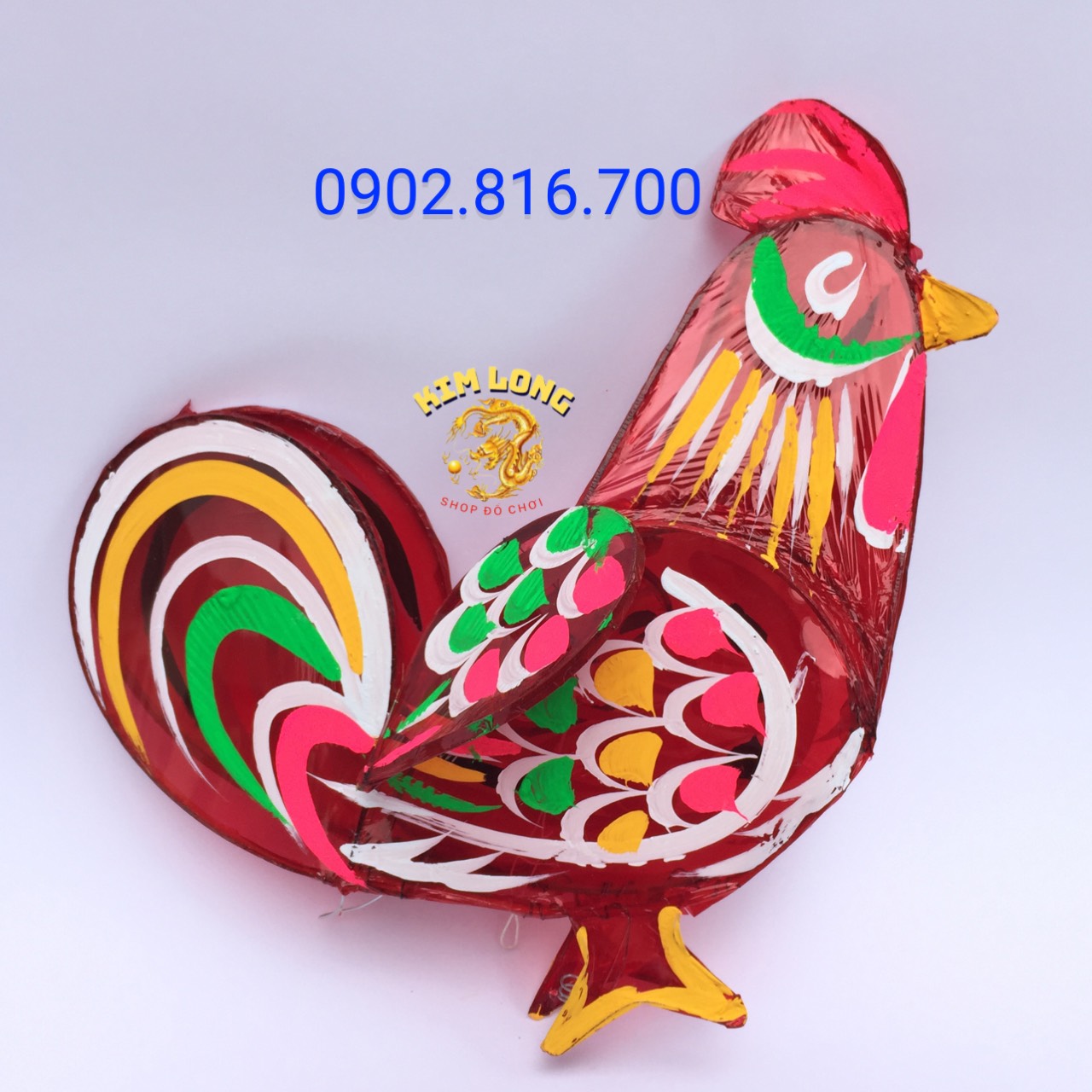 Đồ chơi lồng đèn trung thu truyền thống - lồng đèn kiếng hình gà cá thỏ bướm thuyền 40cm tặng 10 cây đèn cầy