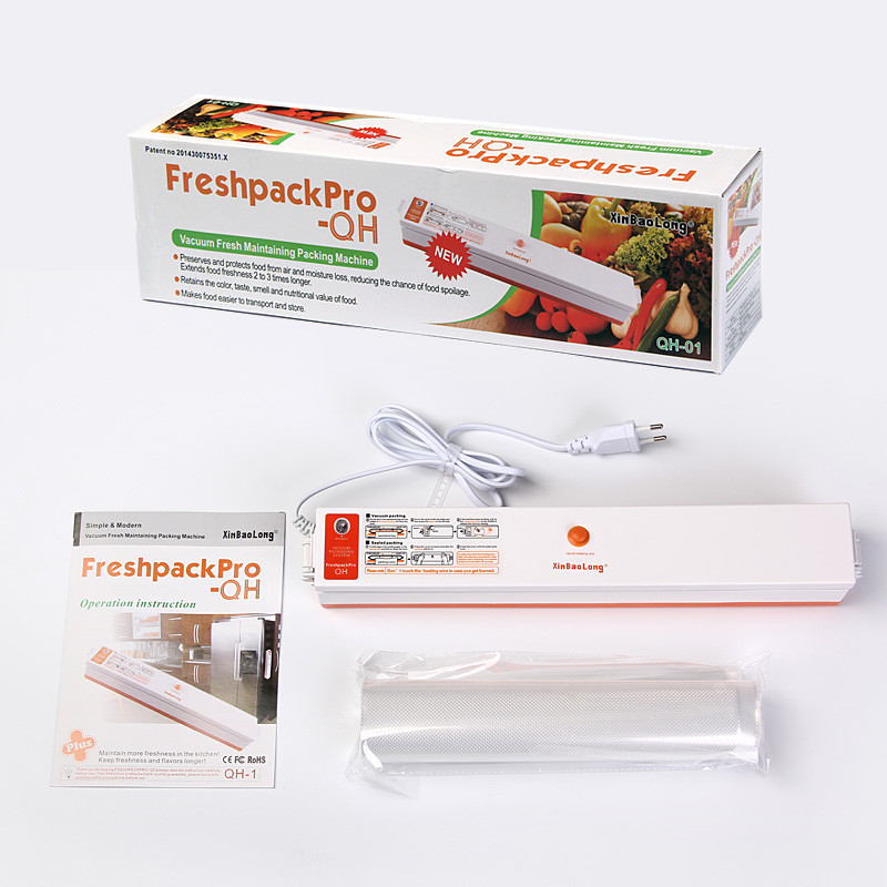 [ Bảo Hành 1 Năm ] Máy ép bịch mini, Máy hút chân không bảo vệ thực phẩm Không Kén Túi Fresh Pack Pro Cao Cấp - Loại Tốt - Tặng 1 cuộn túi nhám hút chân không.