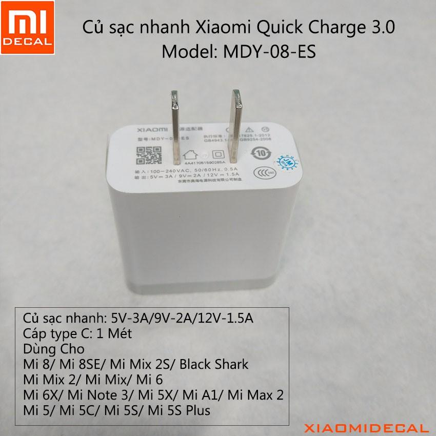 Củ sạc nhanh Quick Charge 3.0 Xiaomi MDY-08-ES_BH 12 Tháng