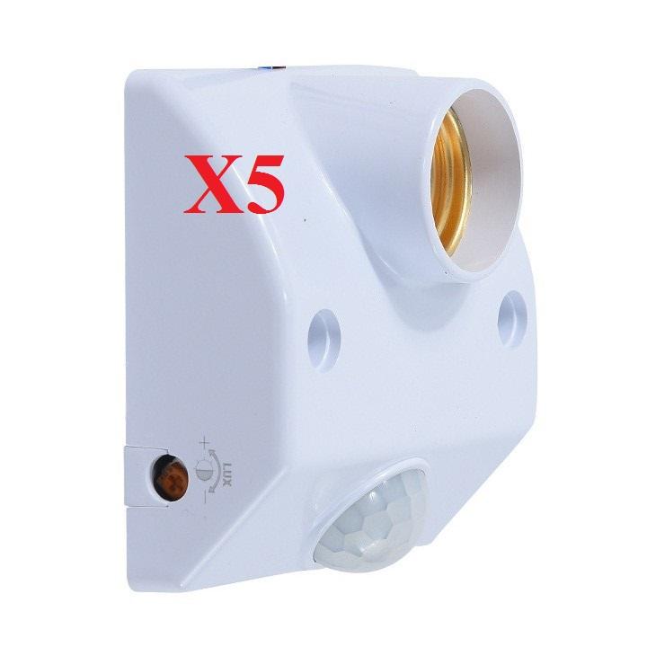 Combo 5 đui đèn cảm ứng chuyển động hồng ngoại đuôi đèn cảm ứng đui đèn cảm biến đui đèn e27