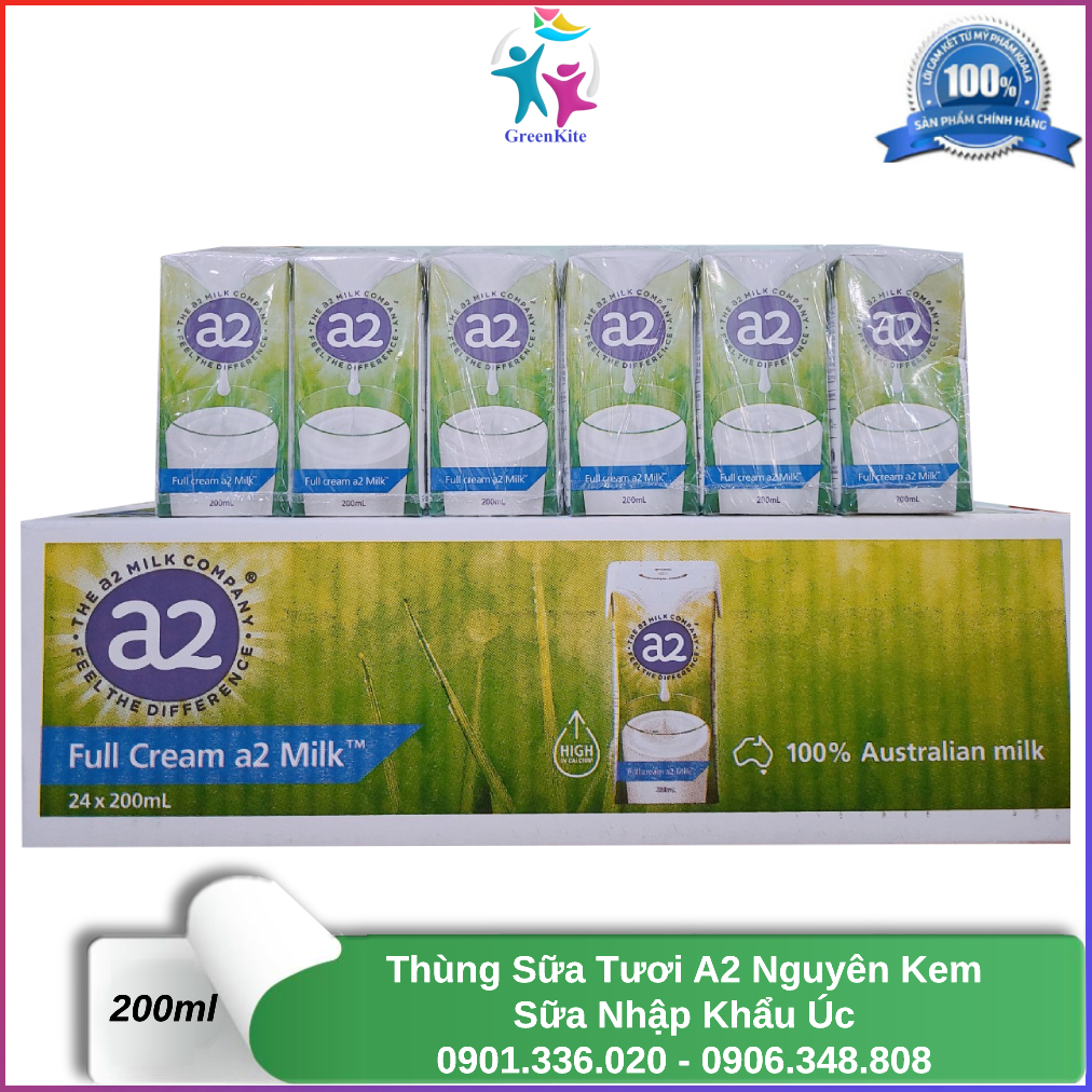 Sữa tươi a2 nguyên kem 200ml - sữa tươi nhập úc