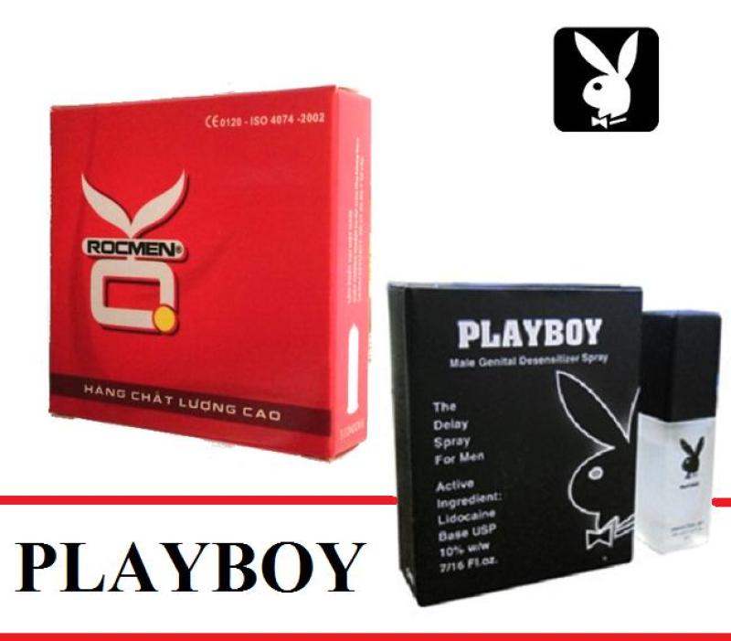 Bộ 1 hộp bao cao su OK tặng Chai xịt kéo dài thời gian quan hệ cao cấp PLAYBOY 5ml