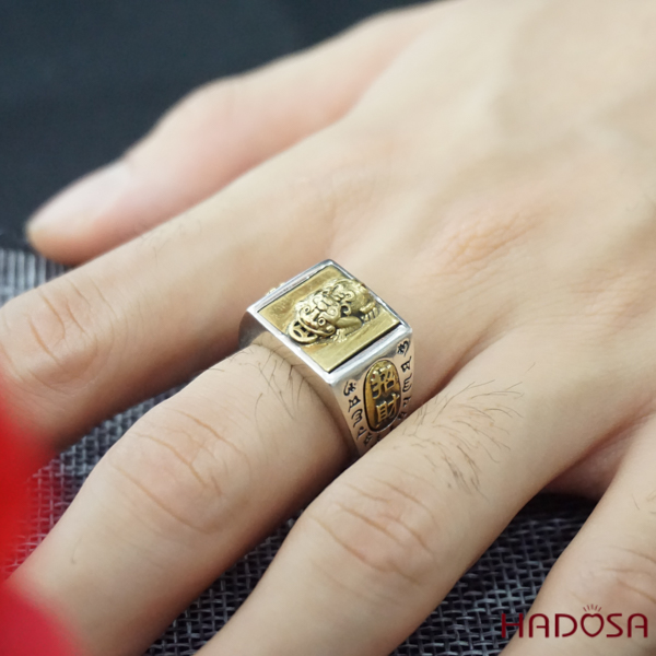 Nhẫn bạc Tỳ Hưu phong thủy cho nam - TSR344