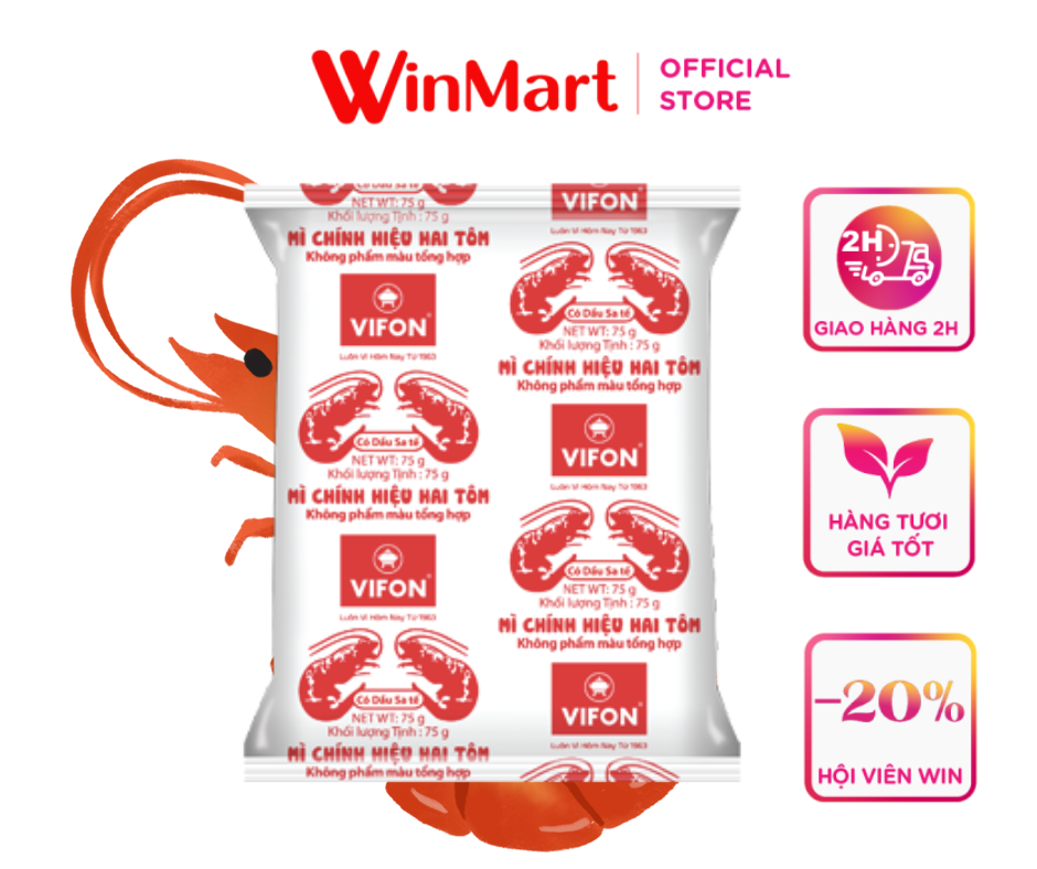 - mì chính hiệu hai tôm-vifon gói giấy 75g