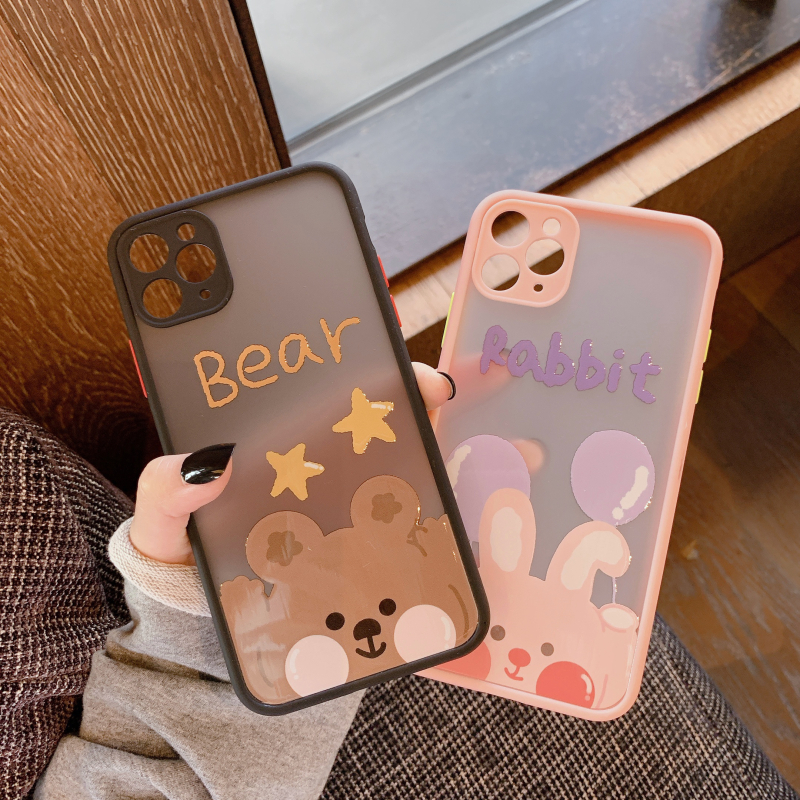 Ốp Lưng Nhám Chống Sock Va Đập Bảo Vệ Camera Rabbit x Bear