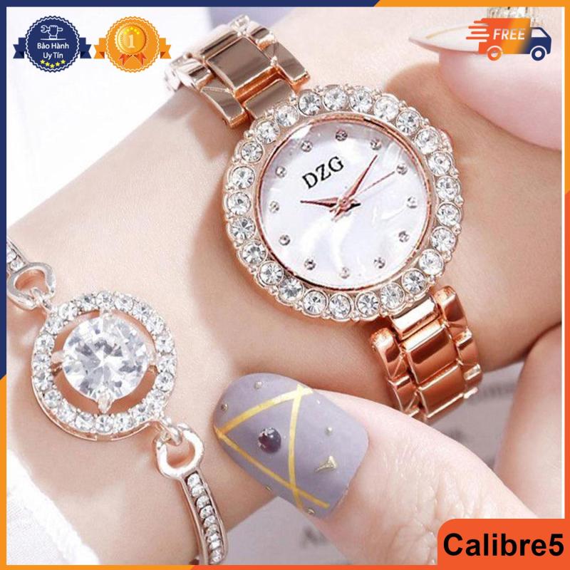 Nơi bán Đồng hồ nữ, Đồng hồ hàn quốc, Đồng hồ DZG thiết kế đính đá sang trọng - Tặng Kèm Vòng Tay Đính Đá - BẢO HÀNH 12 THÁNG
