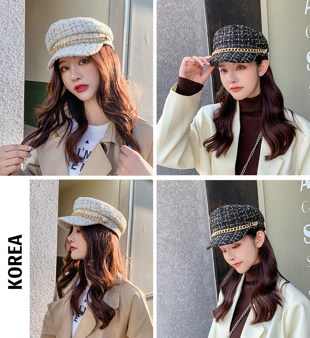 Nón Nồi Dạ Thủy Thủ Phối Xích Siêu Hot Korea Trend - 100style