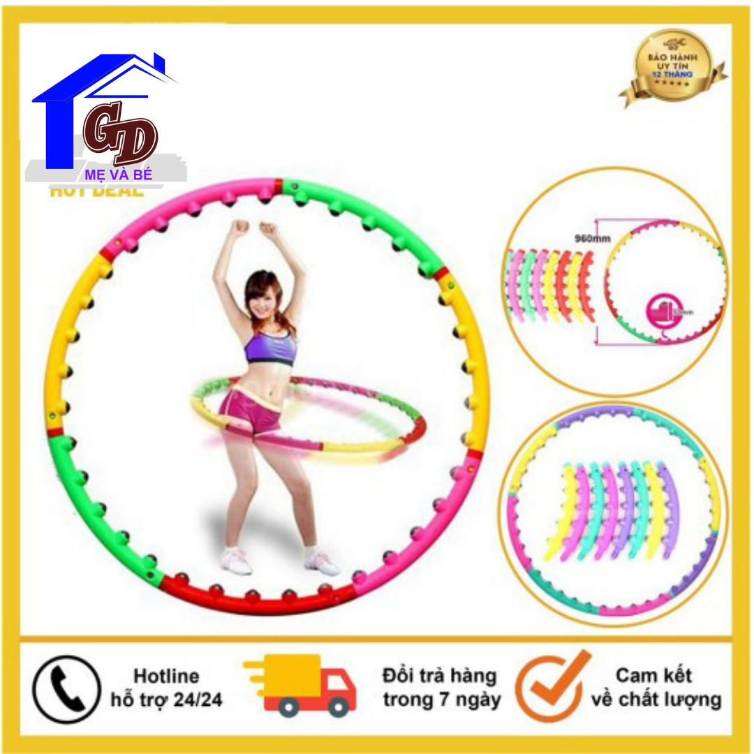 Vòng Lắc Eo Hula Hoop, Vòng Lắc Eo Giảm Mỡ Bụng, Thon Eo