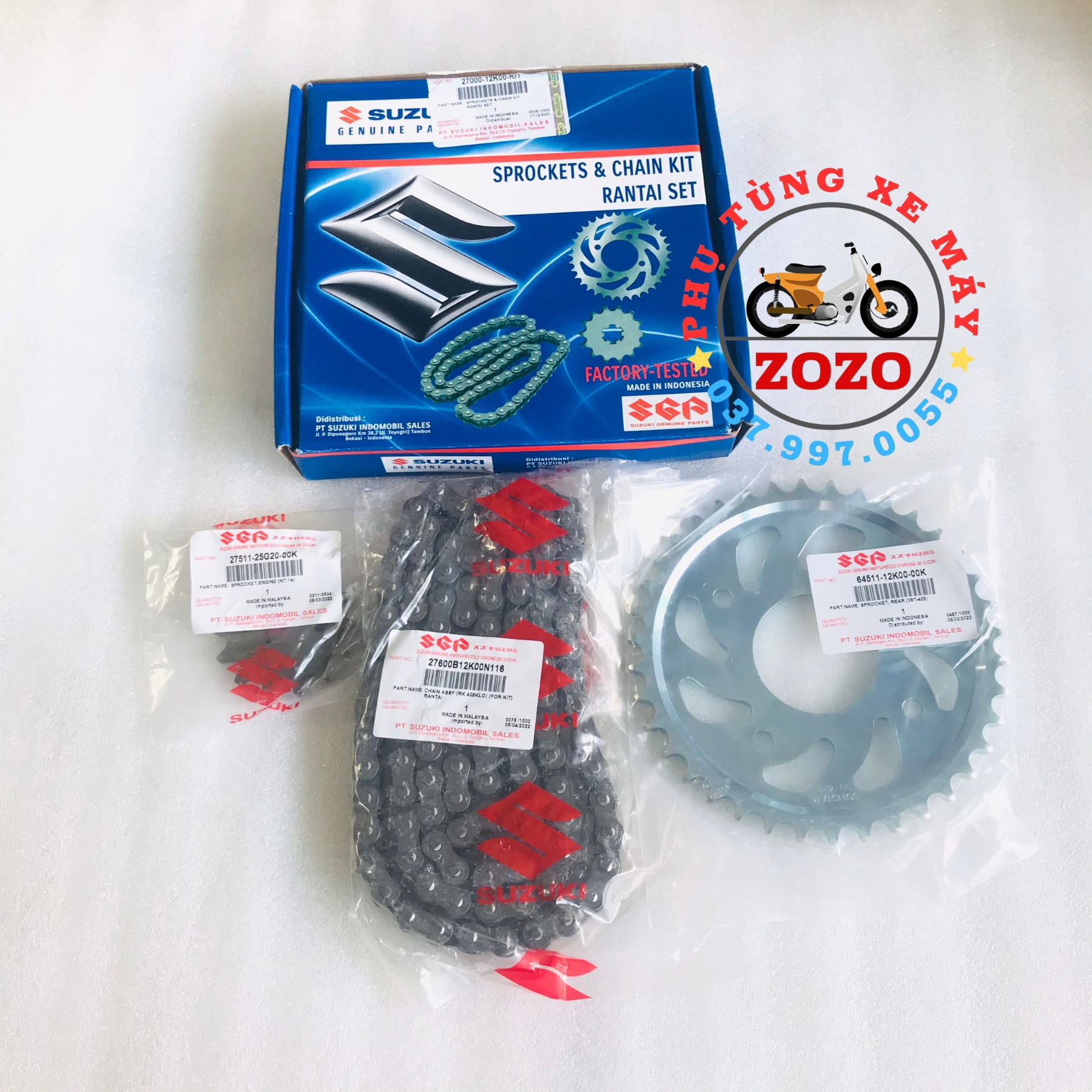 Bộ nhông sên đĩa raider fi - satria fi - 27000-12k00-kit