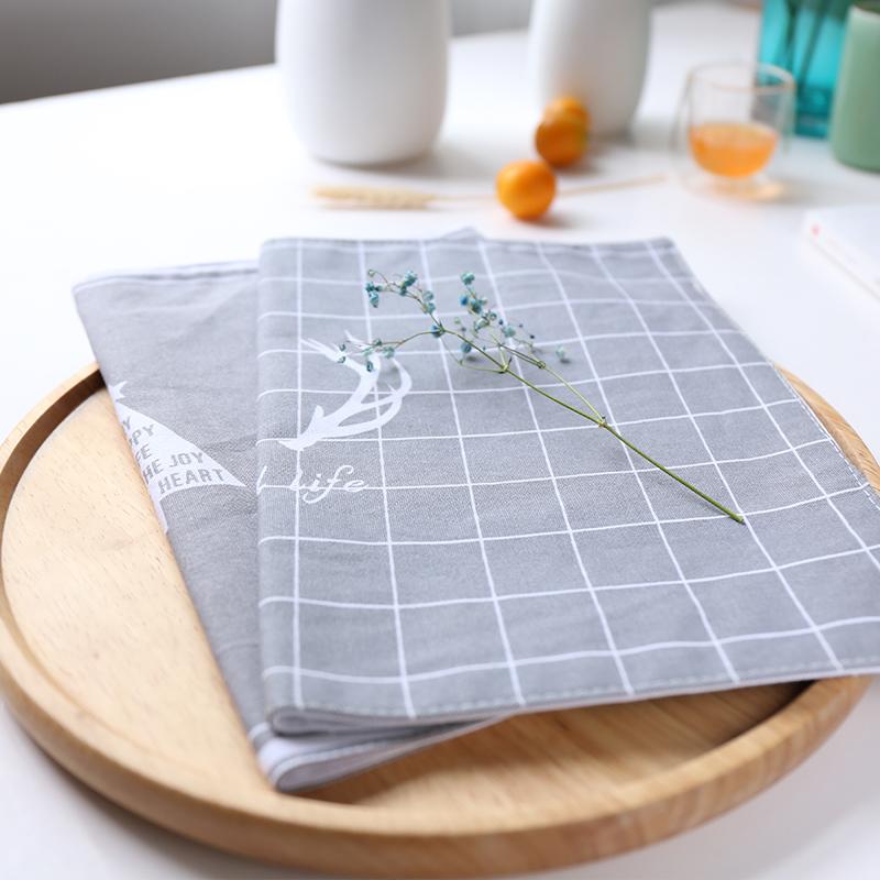 Nhà Trong Bắc Âu 100% Cotton Tấm Lót Đĩa Ăn Giấy Ăn Món Ăn Phương Tây Vải Tấm Lót Bát Đĩa Trà Tấm Trải Bàn Kiểu Phương Tây Đĩa Đệm Bàn Ăn Vải Đệm Q