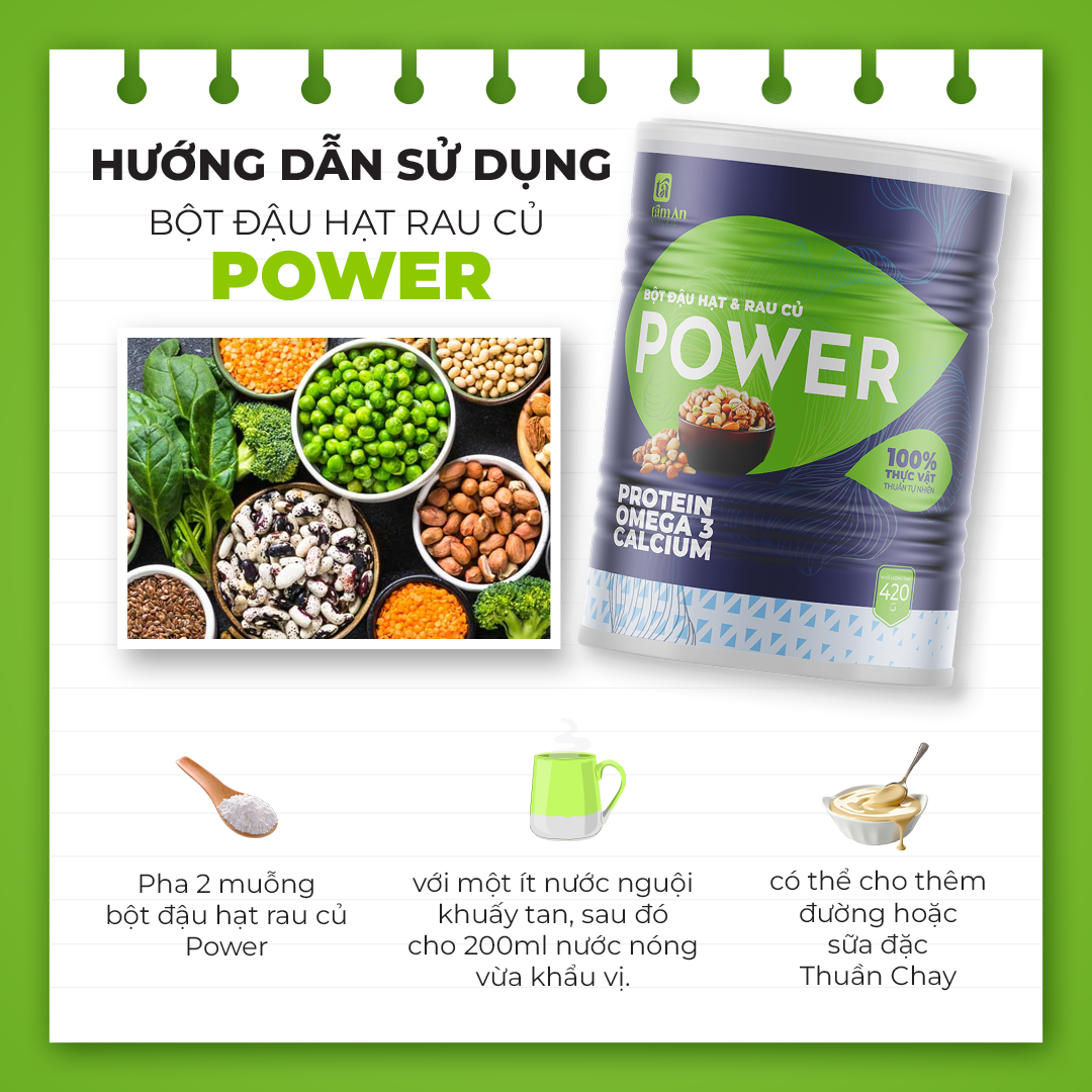 BỘT ĐẬU HẠT VÀ RAU CỦ POWER - 420g