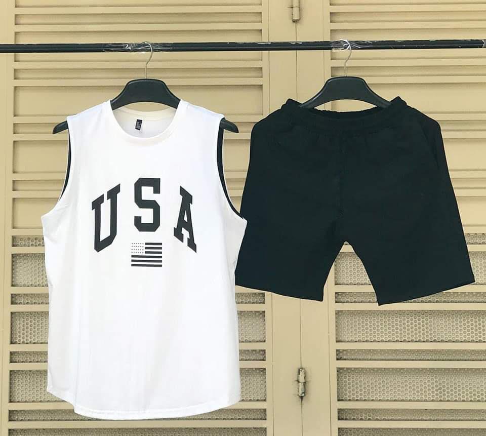 [HCM]Bộ Quần Áo thun nam 3 lỗ vải thun lạnh siêu mát đủ màu