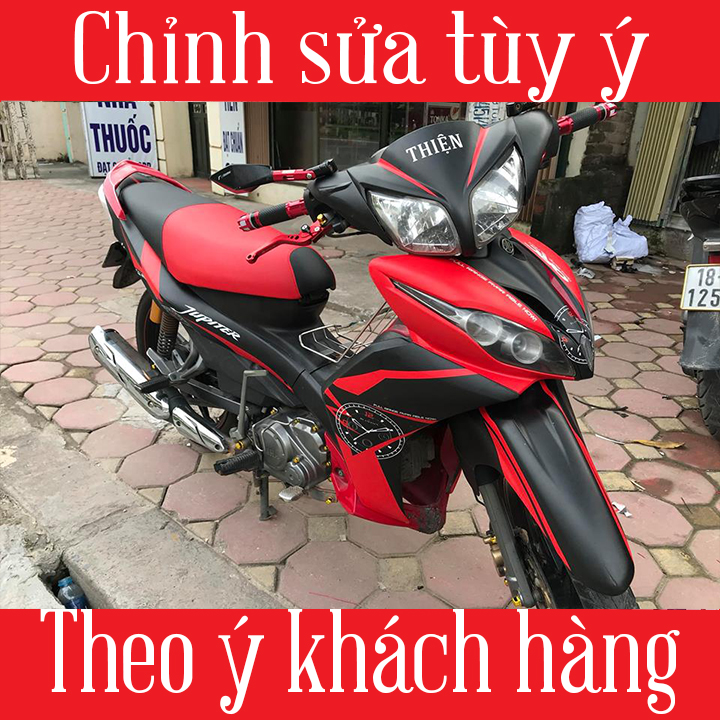 Tem Trùm Xe Jupiter Đỏ Đen Đồng Hồ
