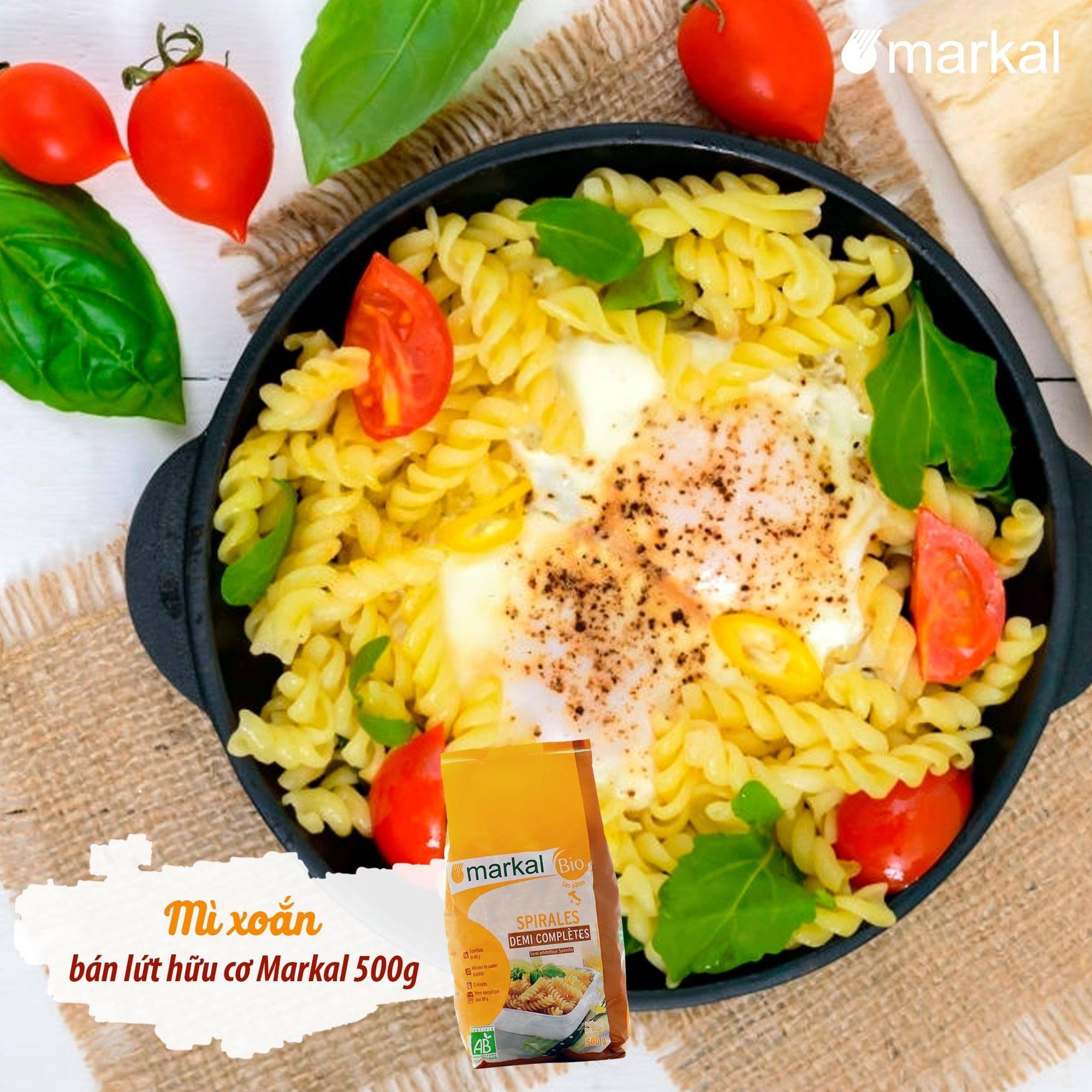 Mì xoắn bán lứt hữu cơ Markal 500g
