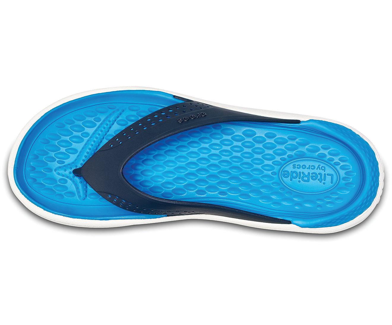 Dép xỏ ngón Crocs LiteRide siêu êm (Blue/trắng)