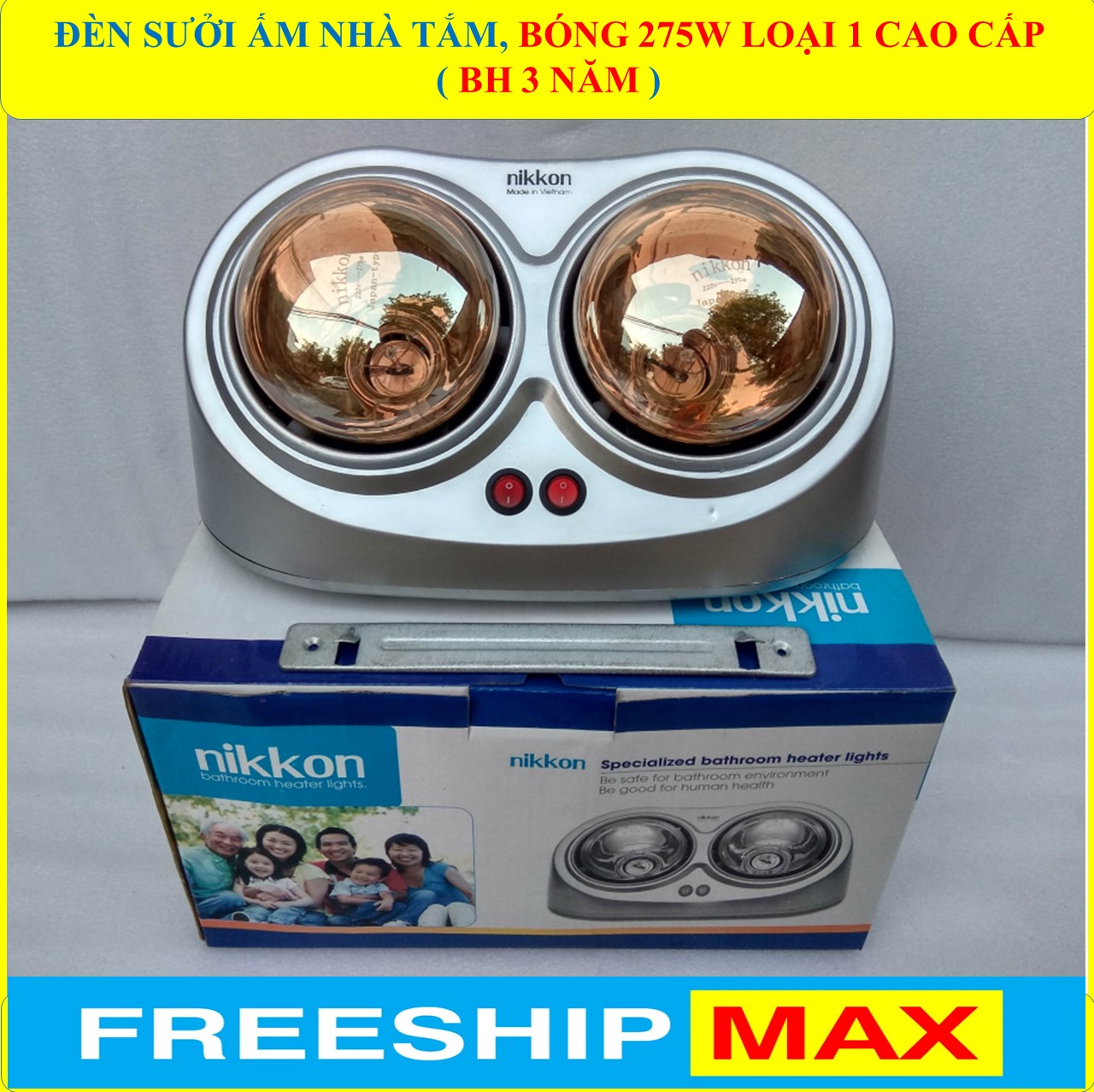 Đèn sưởi ấm nhà tắm, Đèn sưởi ấm phòng tắm cao cấp (BH 3 NĂM) BÓNG LOẠI 1 CAO CẤP rất bền bỉ (bộ 1 sản phẩm)