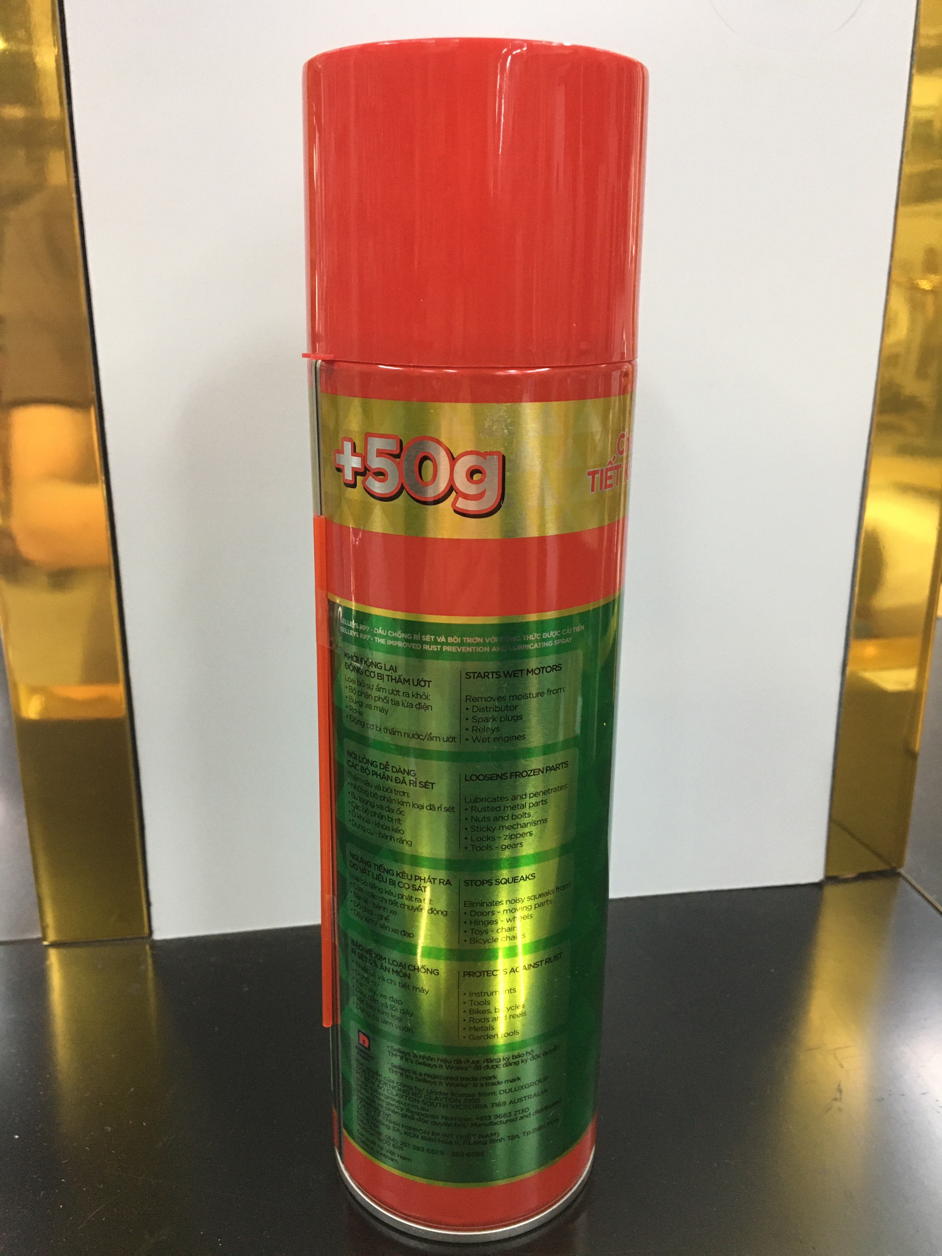 Chai xịt chống rỉ sét và bôi trơn động cơ đa dụng RP7, trọng lượng 150g / 300g