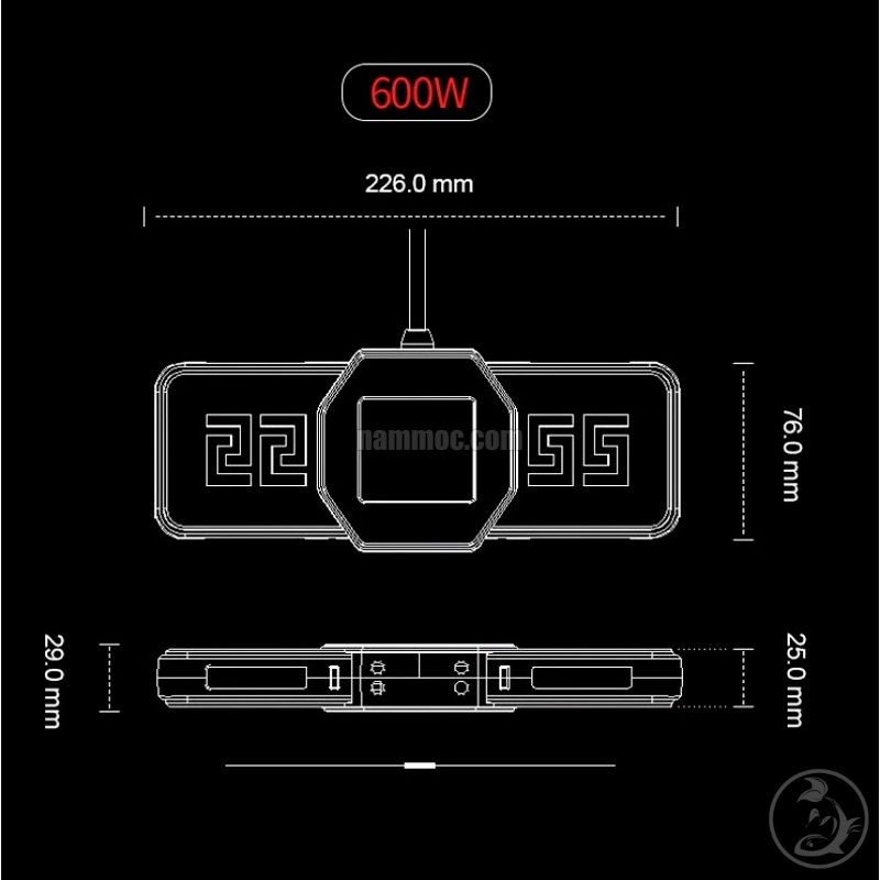"hoàn tiền đến 10%" sưởi điện tử mayin 600w | 1200w | sưởi tự động chuyển đổi tần số tiết kiệm điện - tự động tắt khi hụt nước