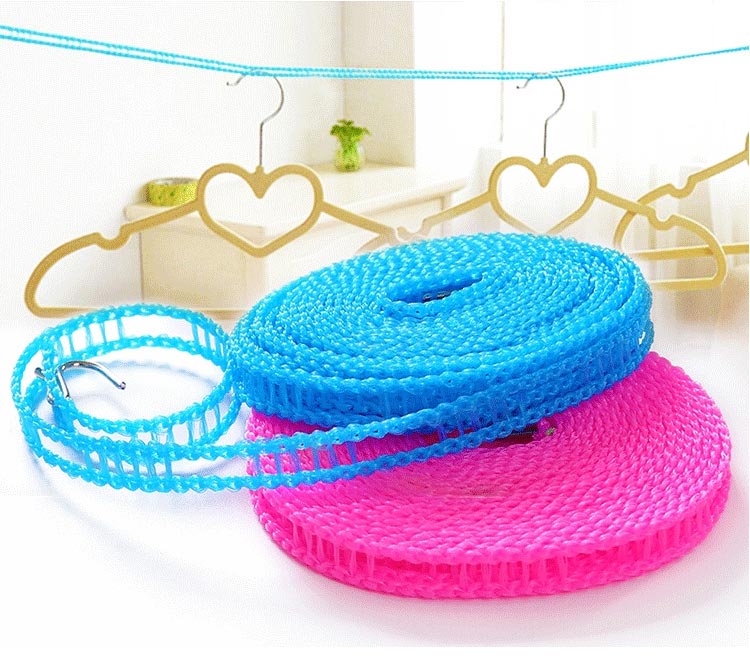 Dây Phơi Quần Áo Đa Năng Dài 5M Chất Liệu Bền Chắc Có Lổ Để Treo Móc Chống Gió Thổi Bay 2 Đầu Có Móc Treo Tiện Lợi