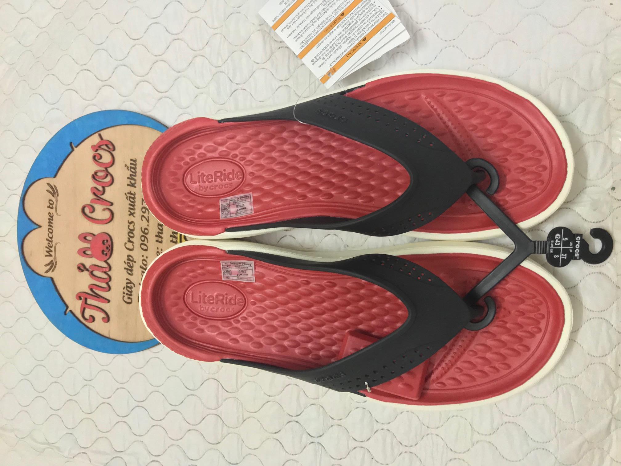 Dép xỏ ngón Crocs LiteRide siêu êm (Đỏ/trắng)