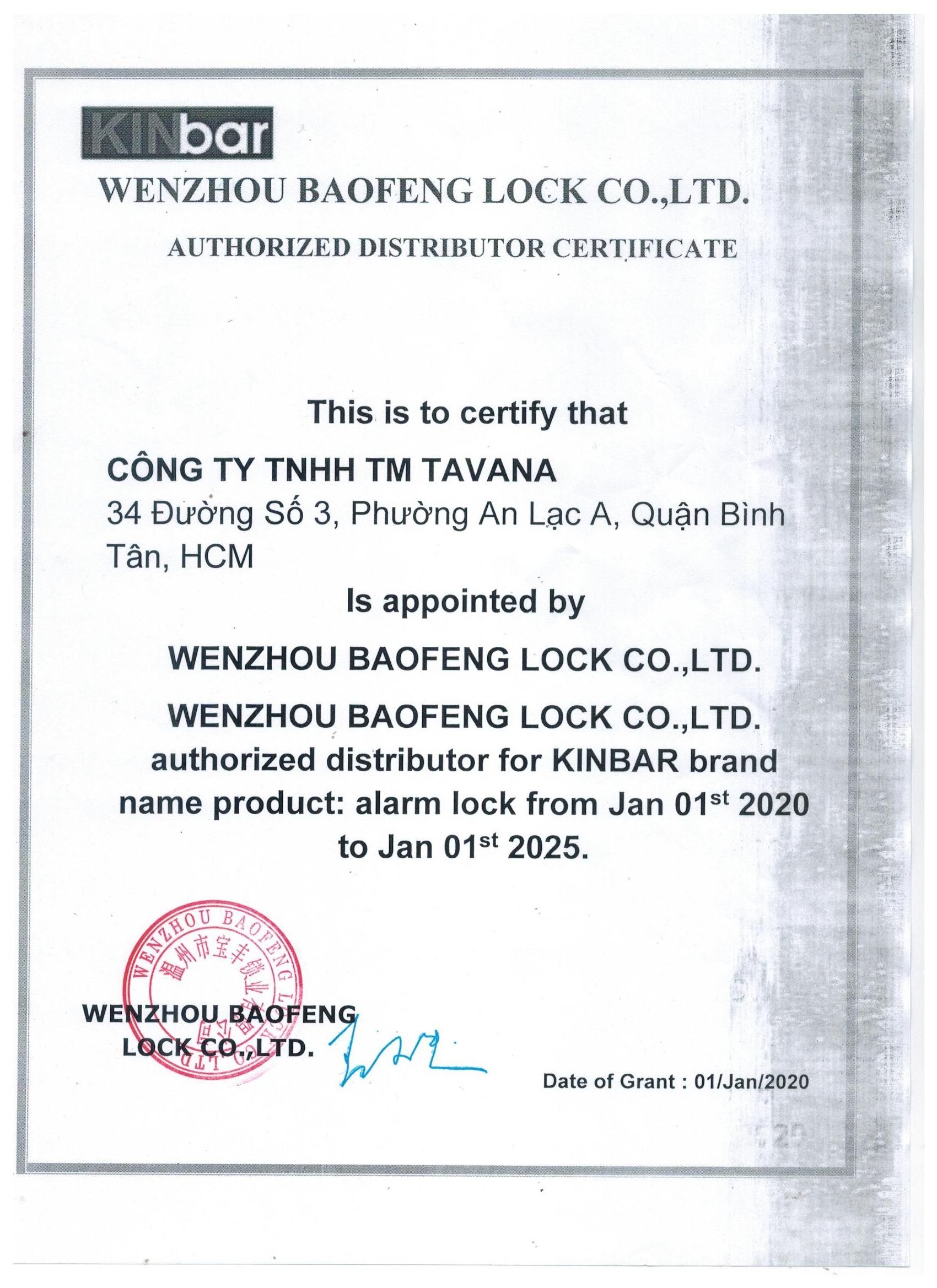 Khoá chống trộm Kinbar K102B